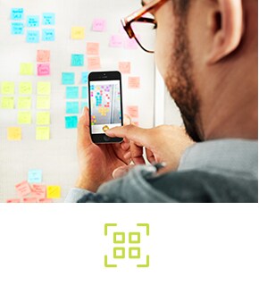 手書きのポスト・イット® ノートを撮影して個々のデジタルノートとして取り込む

